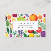 果物カラフル野菜食品栄養栄養栄養士 名刺 (正面)