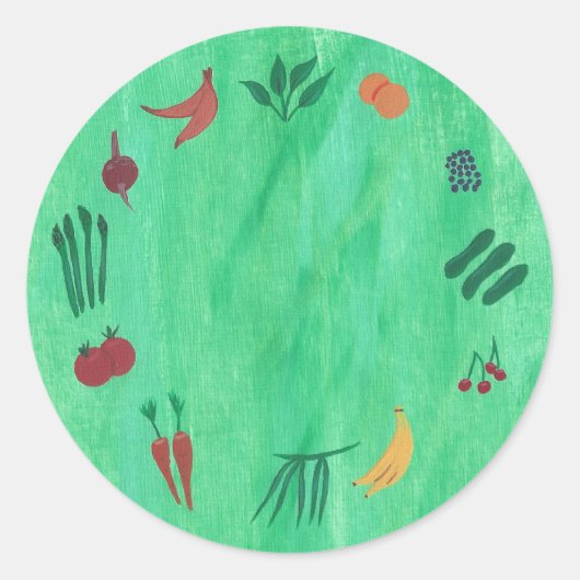 果物カラフル・野菜シール ラウンドシール (正面)