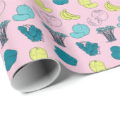 果物ポップ・アートの野菜ガーデン包装紙 ラッピングペーパー (ロールコーナー)