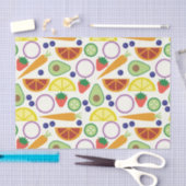 果物モダンと野菜の柄 薄葉紙 (クラフト)