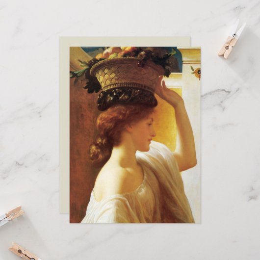 果物入りの女の子(Frederic Leighton) カード (正面/裏面インサイチュ)