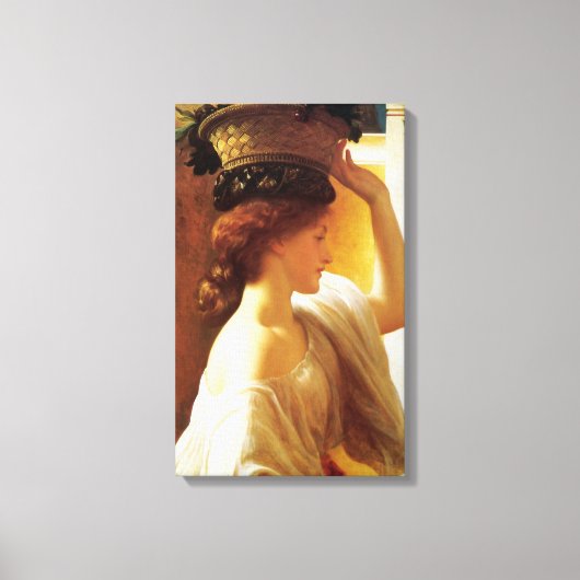 果物入りの女の子(Frederic Leighton) キャンバスプリント (正面)