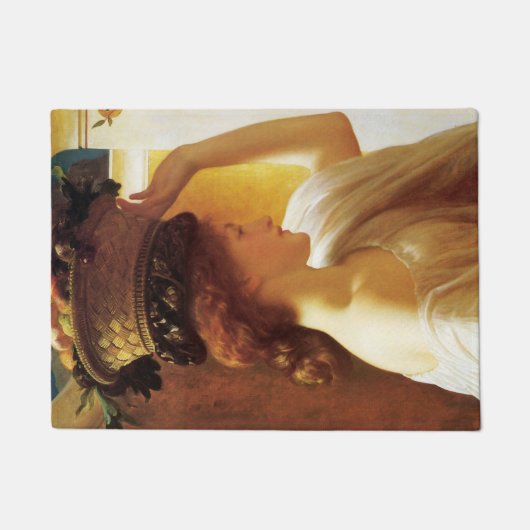 果物入りの女の子(Frederic Leighton) ドアマット (正面)