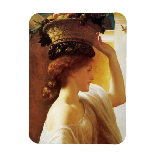 果物入りの女の子(Frederic Leighton) マグネット (縦)