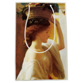 果物入りの女の子(Frederic Leighton) ミディアムペーパーバッグ (正面)
