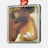 果物入りの女の子(Frederic Leighton) メタルオーナメント (左)