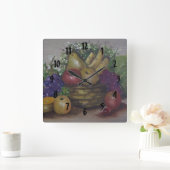 果物入れ スクエア壁時計 (ホーム)