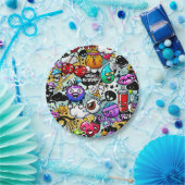 果物熱狂すると野菜の落書きアート ペーパープレート (パーティー)