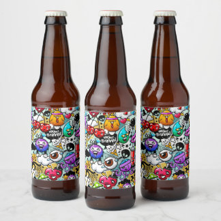 果物熱狂する・野菜グラフィティアート ビールラベル