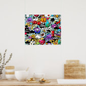 果物熱狂する・野菜グラフィティ ポスター (キッチン)