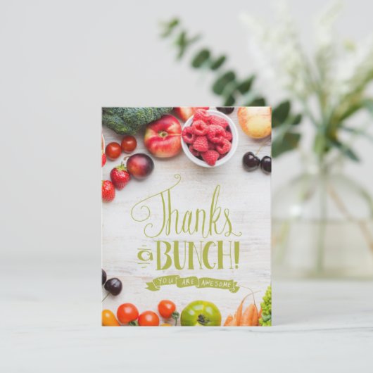 果物野菜の食料品店をテーマにした サンキューカード (スタンド正面)