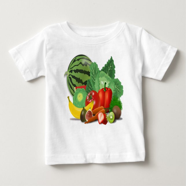 果物野菜アーティチョークバナナ ベビーTシャツ (正面)