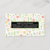 果物野菜パターン背景 名刺 (裏面)