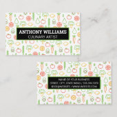 果物野菜パターン背景 名刺 (正面/裏面)