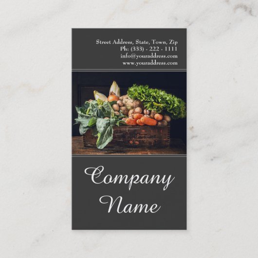 果物野菜健康生活ヴィンテージカード 名刺 (正面)