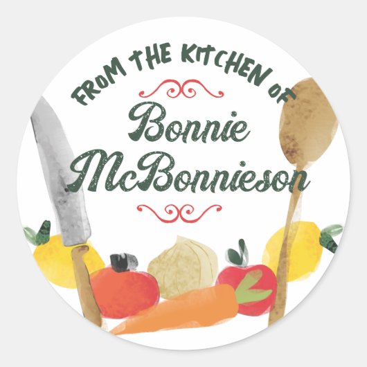 果物野菜器料理ベーキングギフトラベル ラウンドシール (正面)