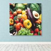 果物野菜 キャンバスプリント (インサイチュ (ウッドフロア))