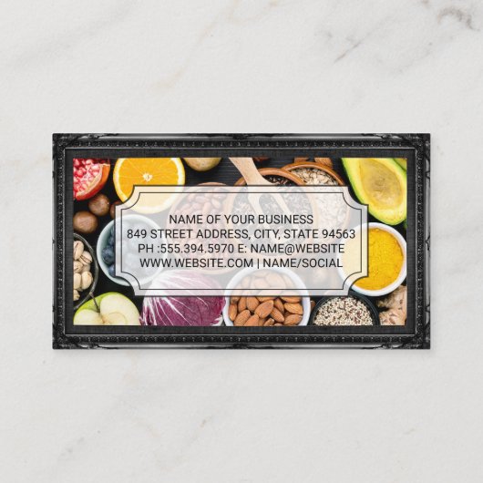 果物野菜 |料理アーティスト |アンティーク枠 名刺 (裏面)