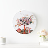 果物鉢に入れた葉果実，梨，果実 ラージ壁時計 (ホーム)