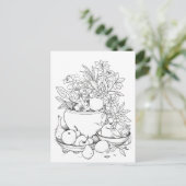 果物鉢の絵葉書 ポストカード (スタンド正面)