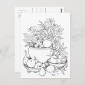 果物鉢の絵葉書 ポストカード (正面/裏面)