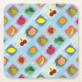 果物驚き スクエアペーパーコースター