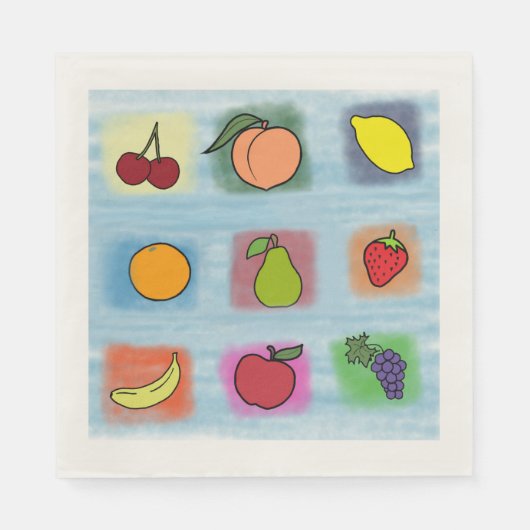果物驚き スタンダードランチョンナプキン (正面)