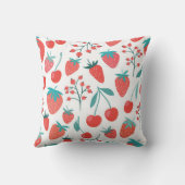 果物、いちごなどの模様 クッション (裏面)