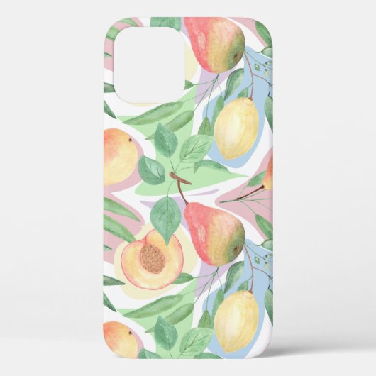 果物、水彩画、もも、梨、レモン Case-Mate iPhoneケース (裏面)