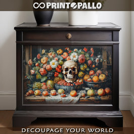 果物、花、スカルとバニタス –  薄葉紙