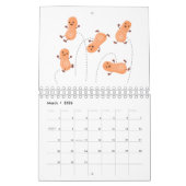 果物、野菜と植物の漫画 カレンダー (3月 2026)