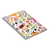 果物、野菜の手描きパターン。 ノートブック (右側)