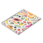 果物、野菜の手描きパターン。 ノートブック (左側)