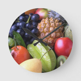 果物–82524果実エキゾチックパイナップルP ラウンド壁時計