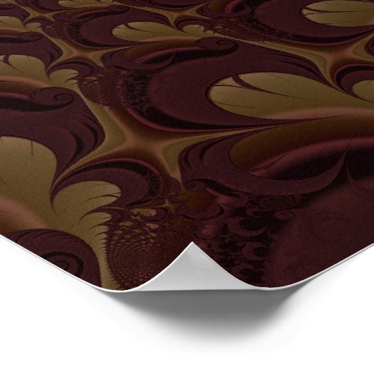 果肉美しい抽象芸術ファインアートフラクタル ポスター (角)