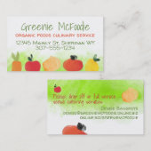 果菜健オーガニック康料理人ケータリング 名刺 (正面/裏面)