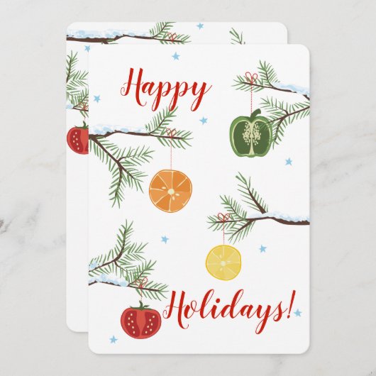 果菜切りツリー食品クリスマスカード シーズンカード (正面/裏面)