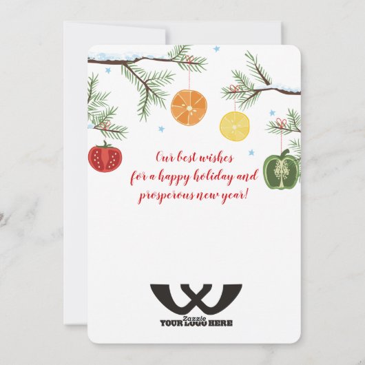 果菜切りツリー食品クリスマスカード シーズンカード (裏面)