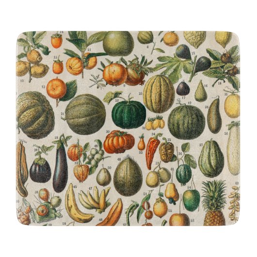 果菜植物科学イラストレーション カッティングボード (正面)