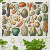 果菜植物科学イラストレーション キッチンタオル (折り畳み)