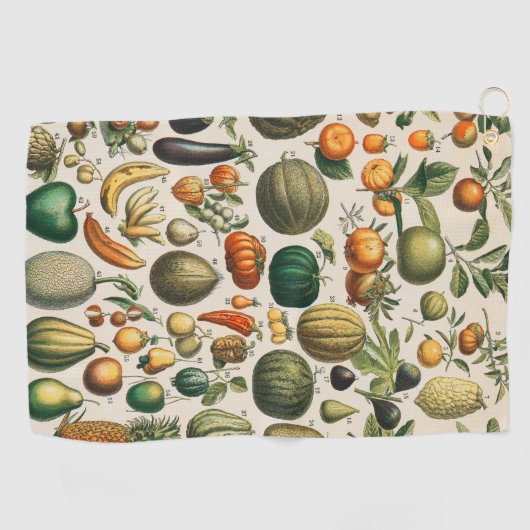 果菜植物科学イラストレーション ゴルフタオル (横)