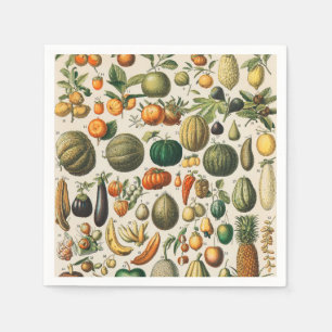 果菜植物科学イラストレーション スタンダードカクテルナプキン