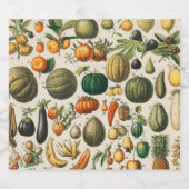 果菜植物科学イラストレーション スパークリングワインラベル (シングルラベル)