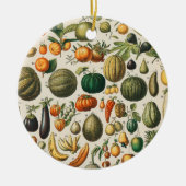 果菜植物科学イラストレーション セラミックオーナメント (正面)