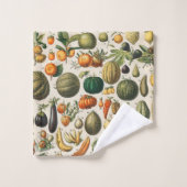 果菜植物科学イラストレーション バスタオルセット (ウォッシュタオル)