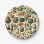 果菜植物科学イラストレーション ペーパープレート (正面)