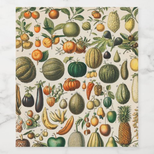 果菜植物科学イラストレーション ワインラベル (シングルラベル)