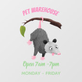 枝おもしろい漫画ぶら下がったからのかわいいオポッサム ウィンドウサイン (シート)