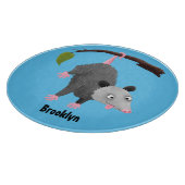 枝おもしろい漫画ぶら下がったからのかわいいオポッサム カッティングボード (角)