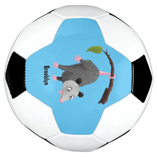 枝おもしろい漫画ぶら下がったからのかわいいオポッサム サッカーボール (回転)